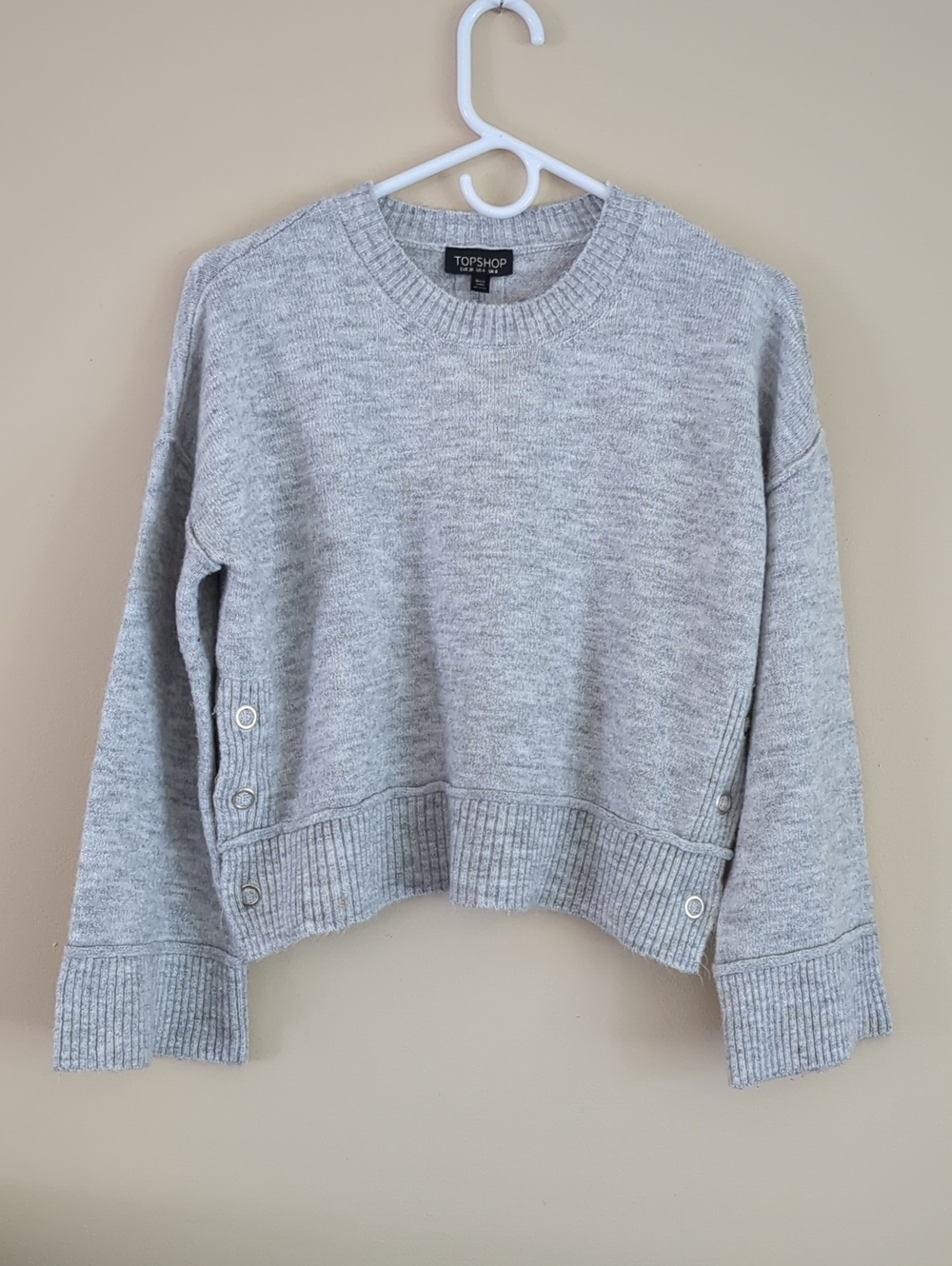 Size 4 Topshop Gray Sweater Side Snaps